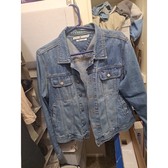 Vintage Tommy Hilfiger Women's Denim Jean Jacket Size Large - Picture 8 of 10